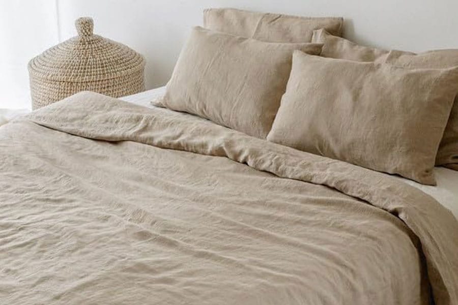The Tangerine Store 3-Piece Linen Cotton Mix Duvet Cover Set